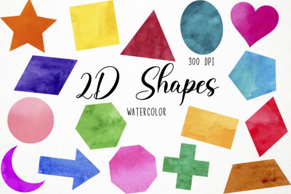 Artistic Watercolor Shape Graphics