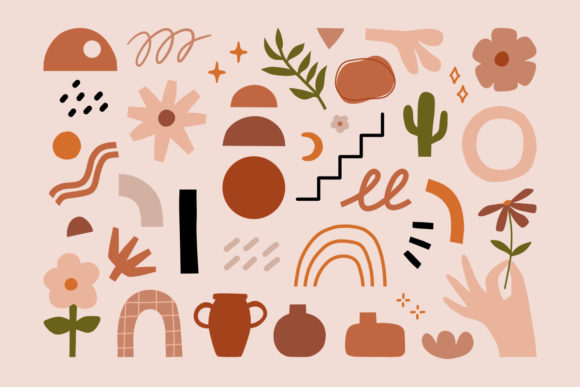 Abstract Boho Modern Art Illustrations