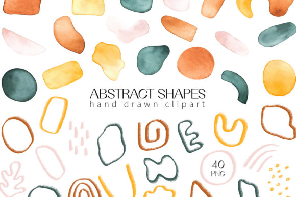 Minimalist Watercolor Abstract Shapes Pack
