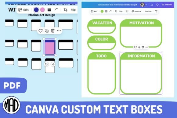 Customizable Oval Canva Text Frames