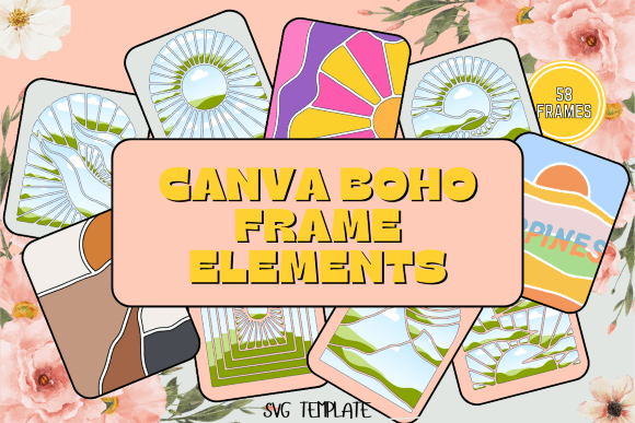 Boho Frame Template Set for Canva