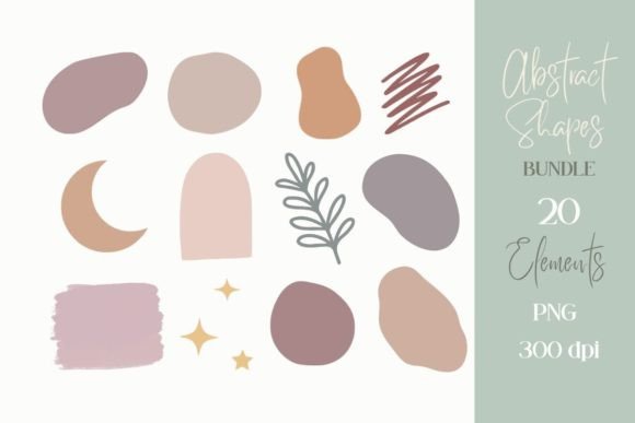 Boho Abstract PNG Elements Set
