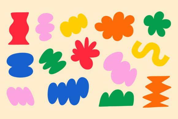Vibrant Abstract Floral Shapes Collection