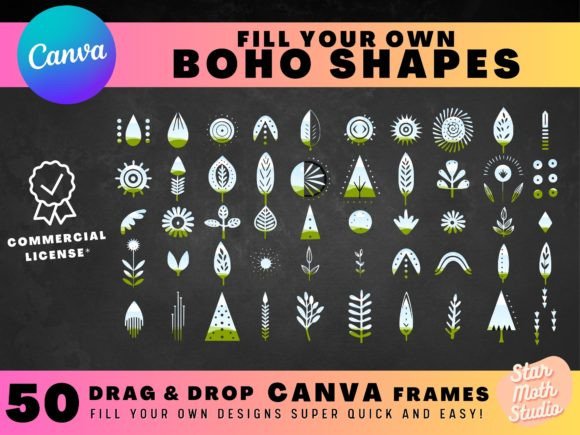 Custom Canva Boho Shape Frames