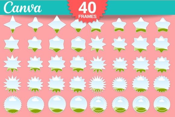 Star Shaped Canva Frames Collection