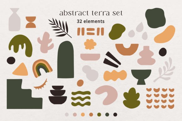Modern Abstract Terra Clip Art Set
