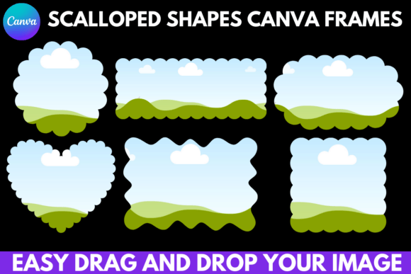 Scalloped Shapes Canva Frame Templates