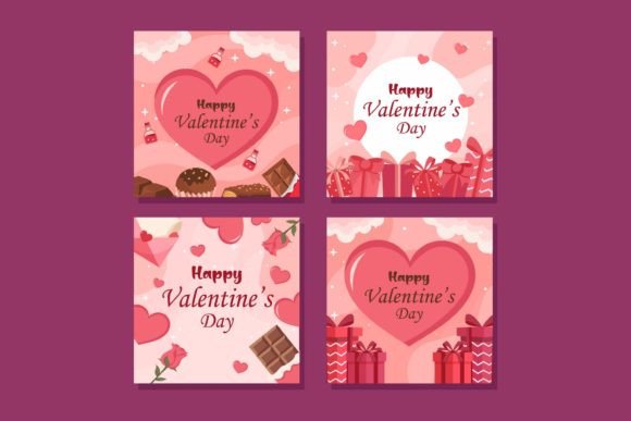 Valentine Vector Social Media Graphics Set