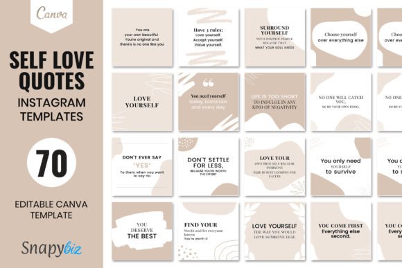 Customizable Self Love Quote Templates