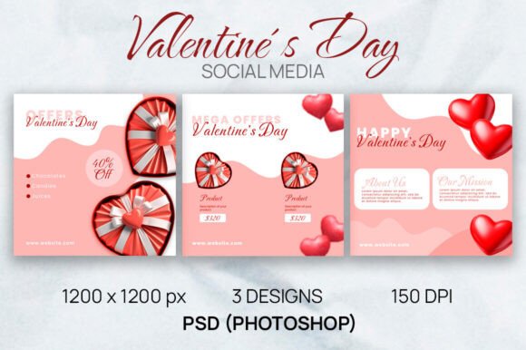 Valentine's Day Social Media Templates