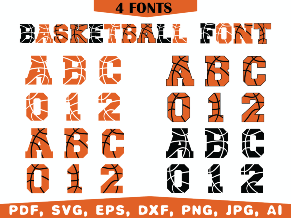 Basketball-Themed Digital Alphabet Set