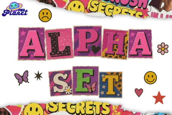 Retro Millennial Y2K Alphabet Set