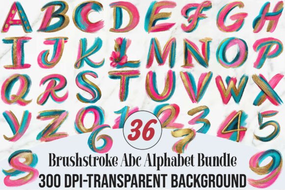 Creative Brushstroke Alphabet Designs