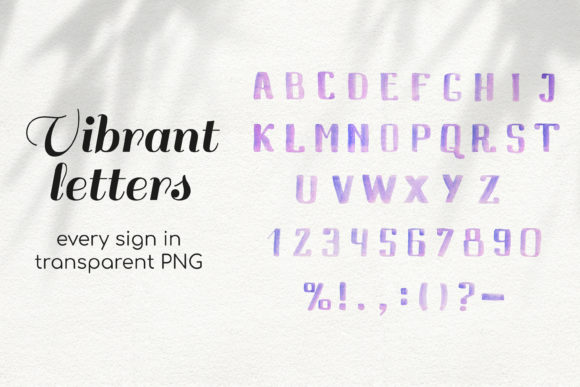 Vibrant Watercolor Alphabet and Numbers