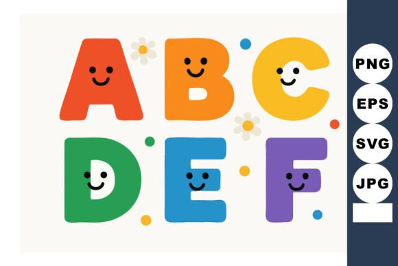 Bright Alphabet Letters with Happy Faces