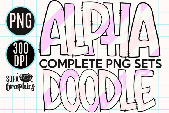 Easter Doodle Alphabet Clip Art Set