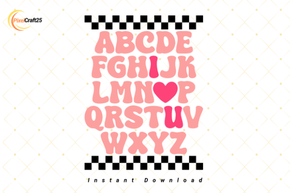 Valentine Alphabet Sublimation Design