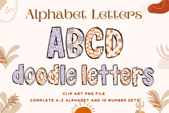 Vintage Sublimation Alphabet Clipart Set
