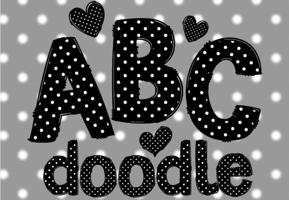 Whimsical Doodle Polka Dot Font Set