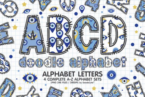 Evil Eye Alphabet Letters PNG Pack