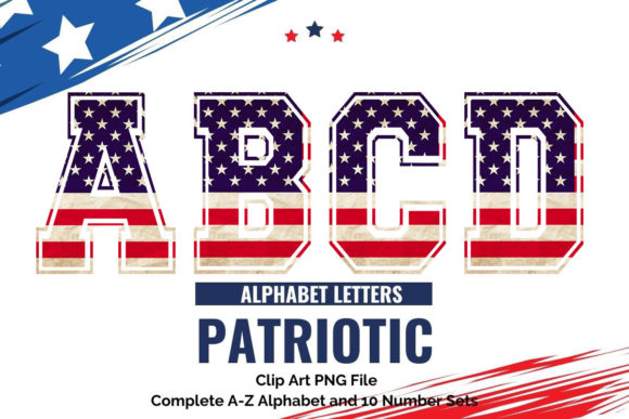 Patriotic Varsity Alphabet Clipart Set