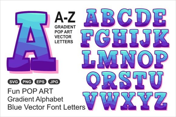 Vibrant Gradient 3D Alphabet Vector Set