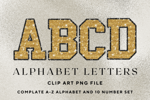 Glitter Sublimation Alphabet Clipart Set