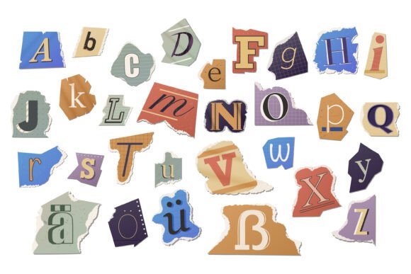 German Alphabet Cut-Out Vector Collection