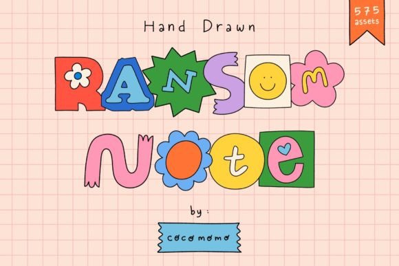 Hand Drawn Ransom Note Letter Set