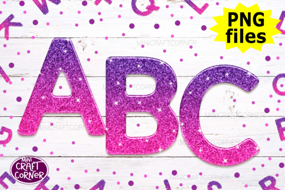 Ombre Glitter Alphabet Set