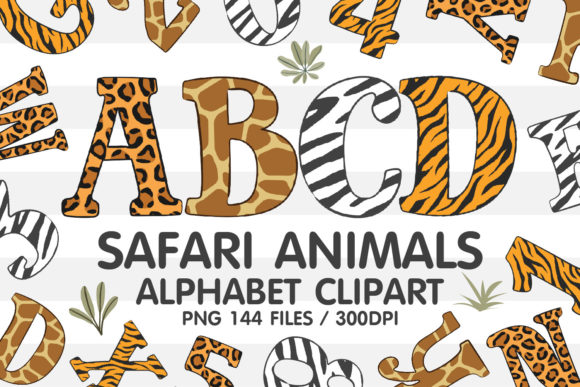 Wild Safari Animal Letter Set PNG