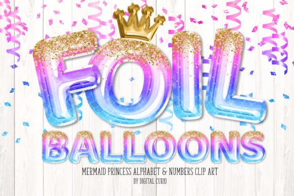 Mermaid Princess Foil Balloon Graphics