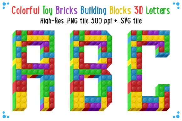 3D Toy Bricks Alphabet & Numbers Set