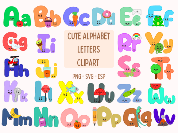 Whimsical ABC Clipart Collection