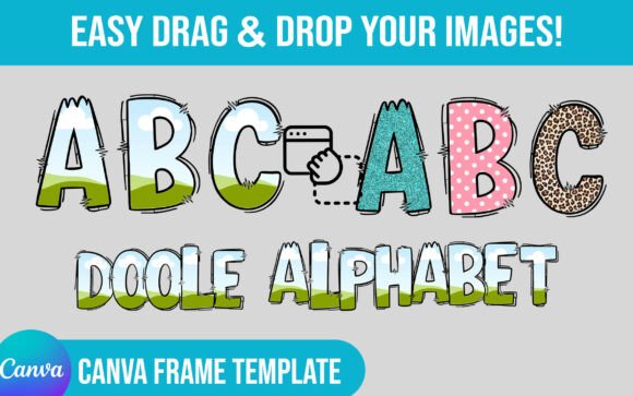 Editable Canva Frame Doodle Alphabet