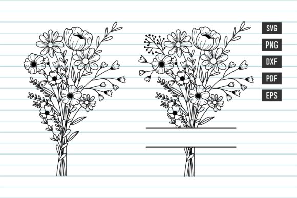 Floral Bouquet and Border SVG Cut Files