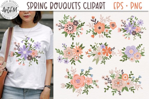 Spring Flowers Vector & PNG Set