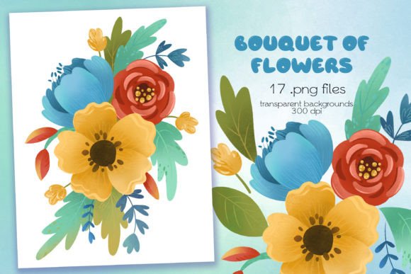 Vibrant Flower Bouquet Illustrations