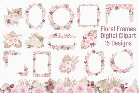 Watercolor Dried Flowers Design Collection