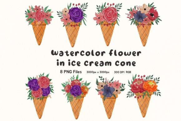 Vibrant Watercolor Flower Bouquets & Arrangements