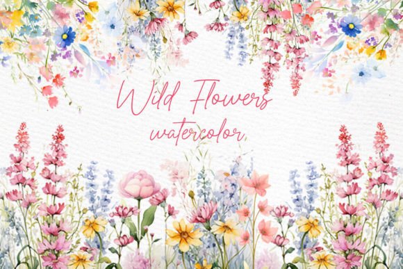 Watercolor Wildflower Floral Clipart Set
