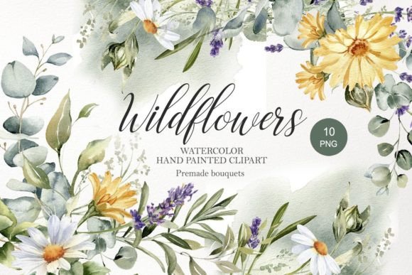 Hand-Painted Watercolor Wildflower Clipart