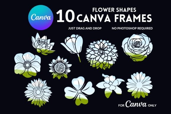 Customizable Flower Shape Canva Frames