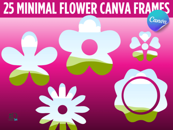 Minimal Flower Canva Frames Collection