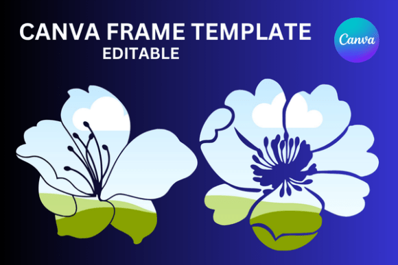 Editable Flower Stencil Canva Templates