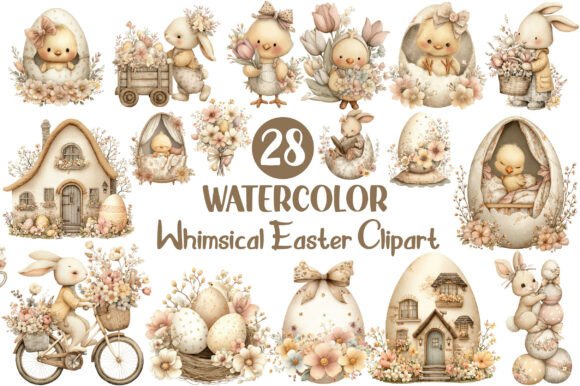 Transparent Easter Clipart Set