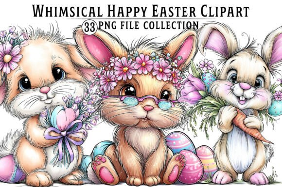 Whimsical Easter Clipart Collection