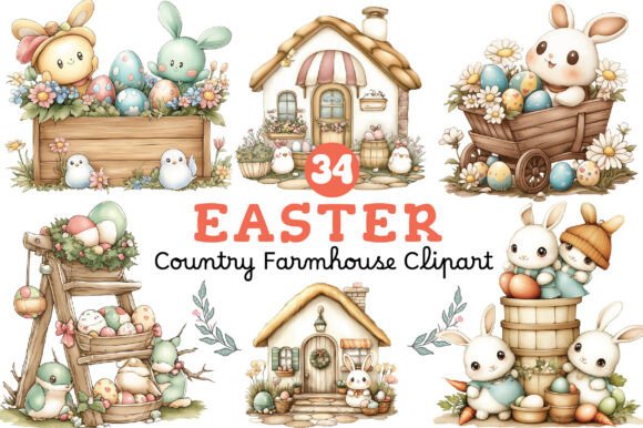 Easter Farmhouse PNG Clipart