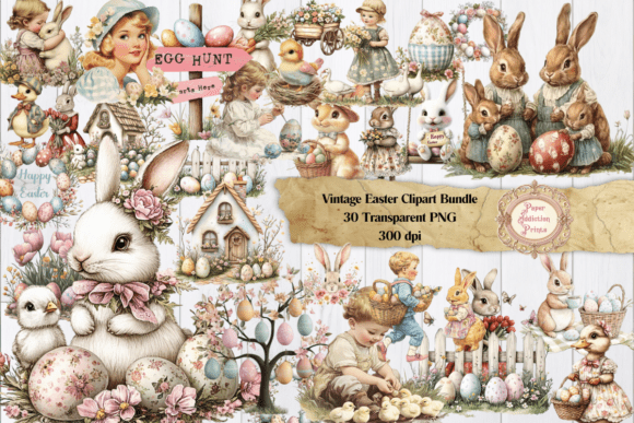 Charming Vintage Easter Clipart Collection