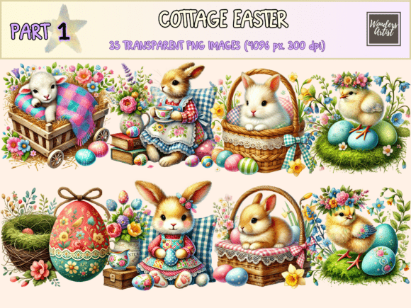 Charming Cottage Easter Clipart Collection
